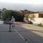 Desinfección exterior residencia de mayores