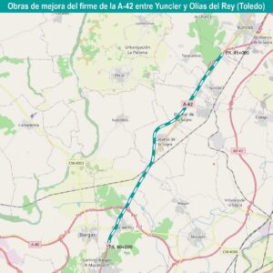 El contrato para rehabilitar la A-42 entre Yuncler y Olías del Rey se reduce en 2 millones respecto a su licitación