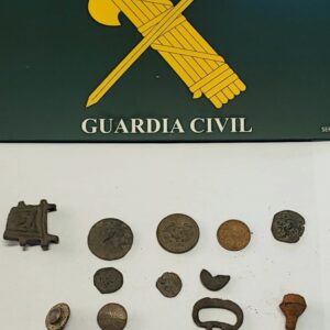 Pillan a tres vecinos de Toledo con detectores de metales extrayendo piezas arqueológicas en un pinar de Segovia