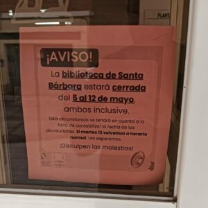 ALTAVOZ VECINAL | Reprochan el cierre de la biblioteca de Santa Bárbara varios días ante la falta de reemplazo