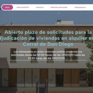 La EMSV lanza su nueva web y abre el plazo para optar a las viviendas en alquiler del Corral de Don Diego